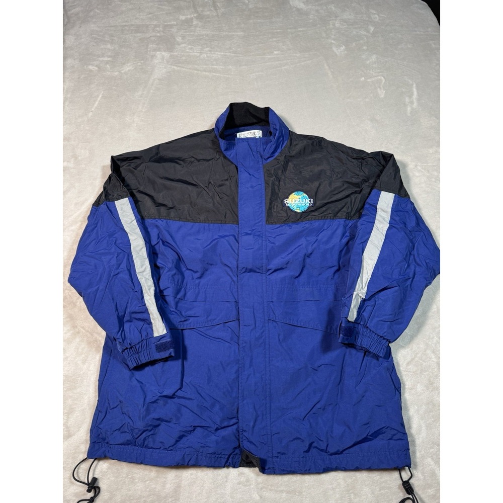 Vintage Suzuki Team Racing Jacket Size Large Blue All Over The World